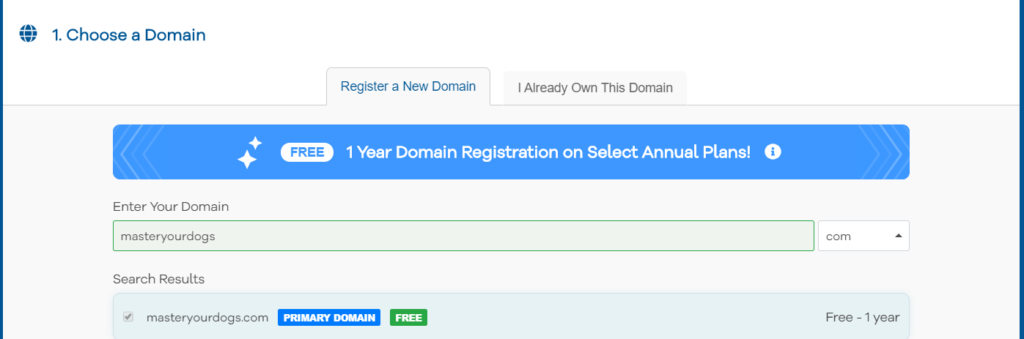 Välj ett domännamn