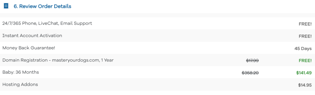kolla igenom din beställning